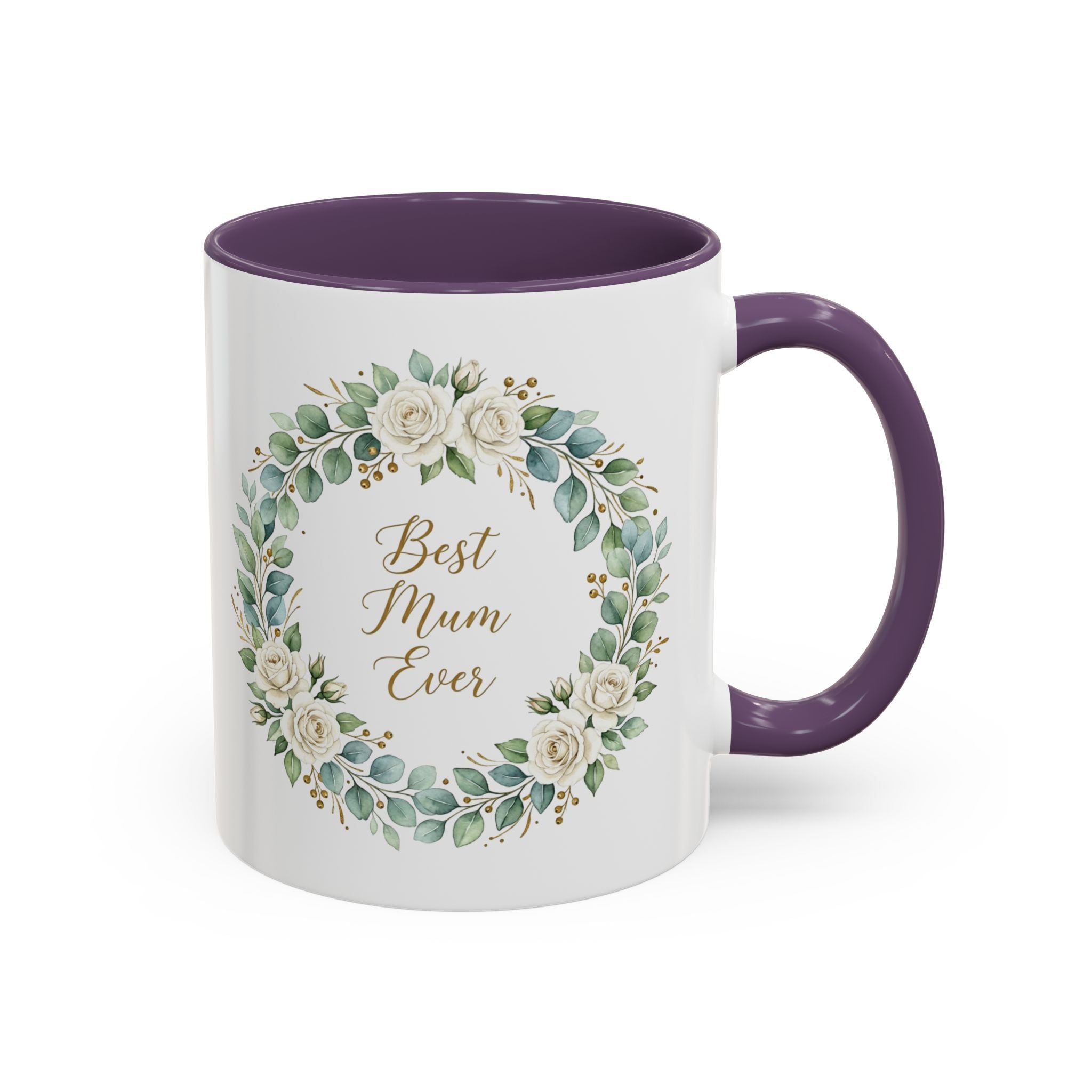Best Mum Ever Floral Wreath Accent Coffee Mug (11/15oz)