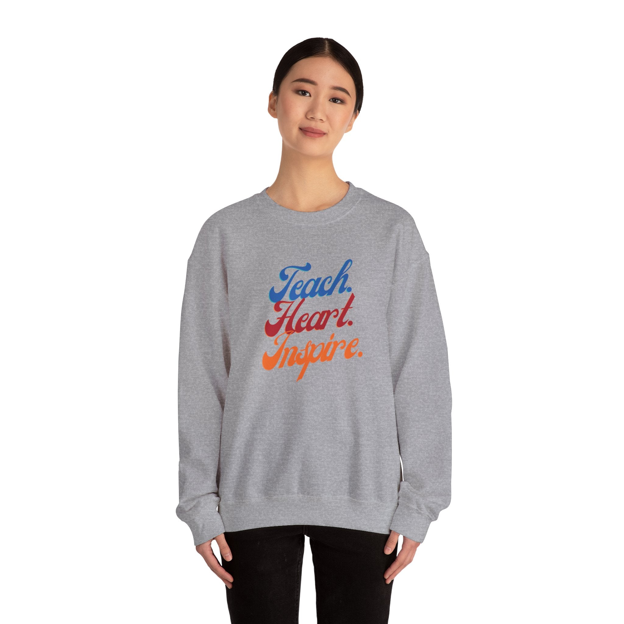 Teacher 'Teach • Heart • Inspire' Crewneck Sweatshirt — Teacher Appreciation Gift